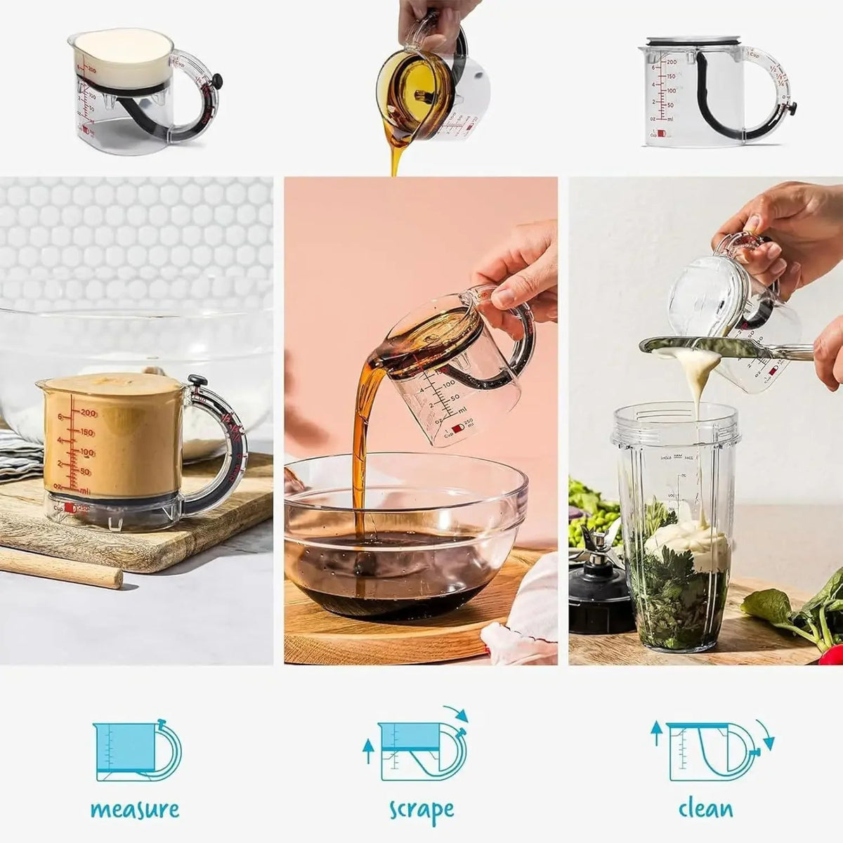 Taza medidora ajustable 4 en 1