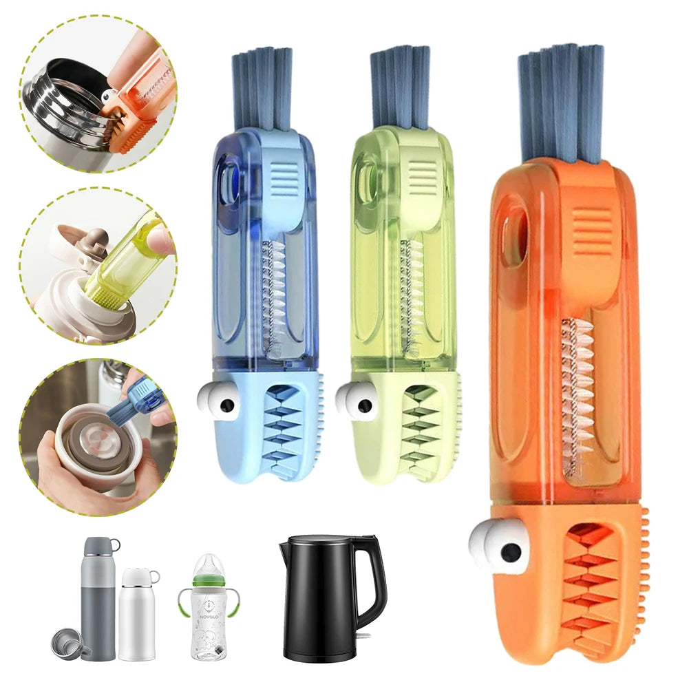 Cepillo de limpieza 3 en 1 para ranuras de tapas de vasos