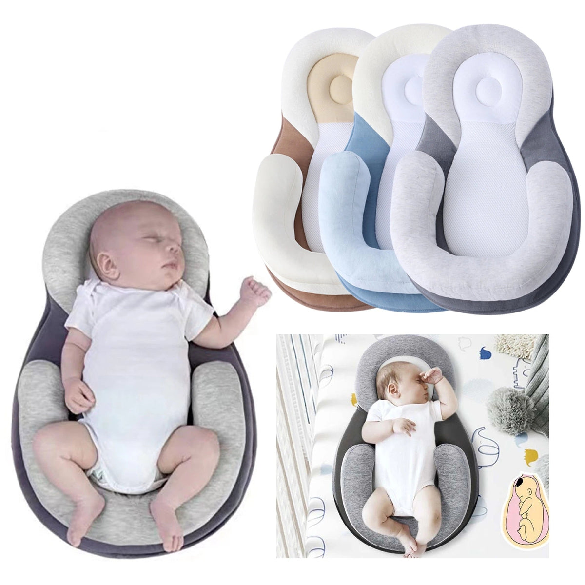 Almohada antivuelco para bebé