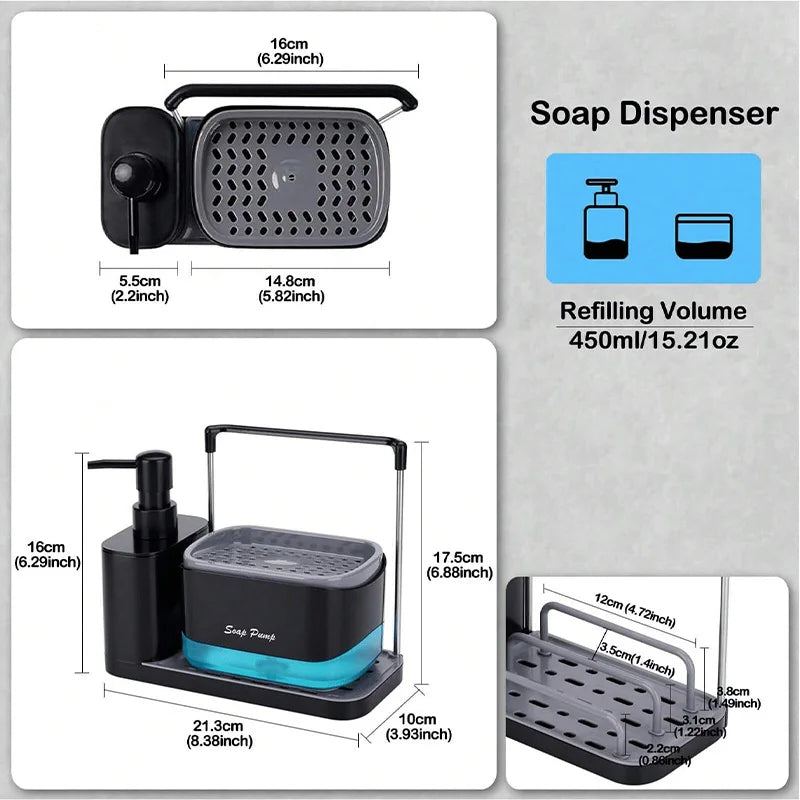 Set dispensador de jabón de manos y lavavajillas 5 en 1