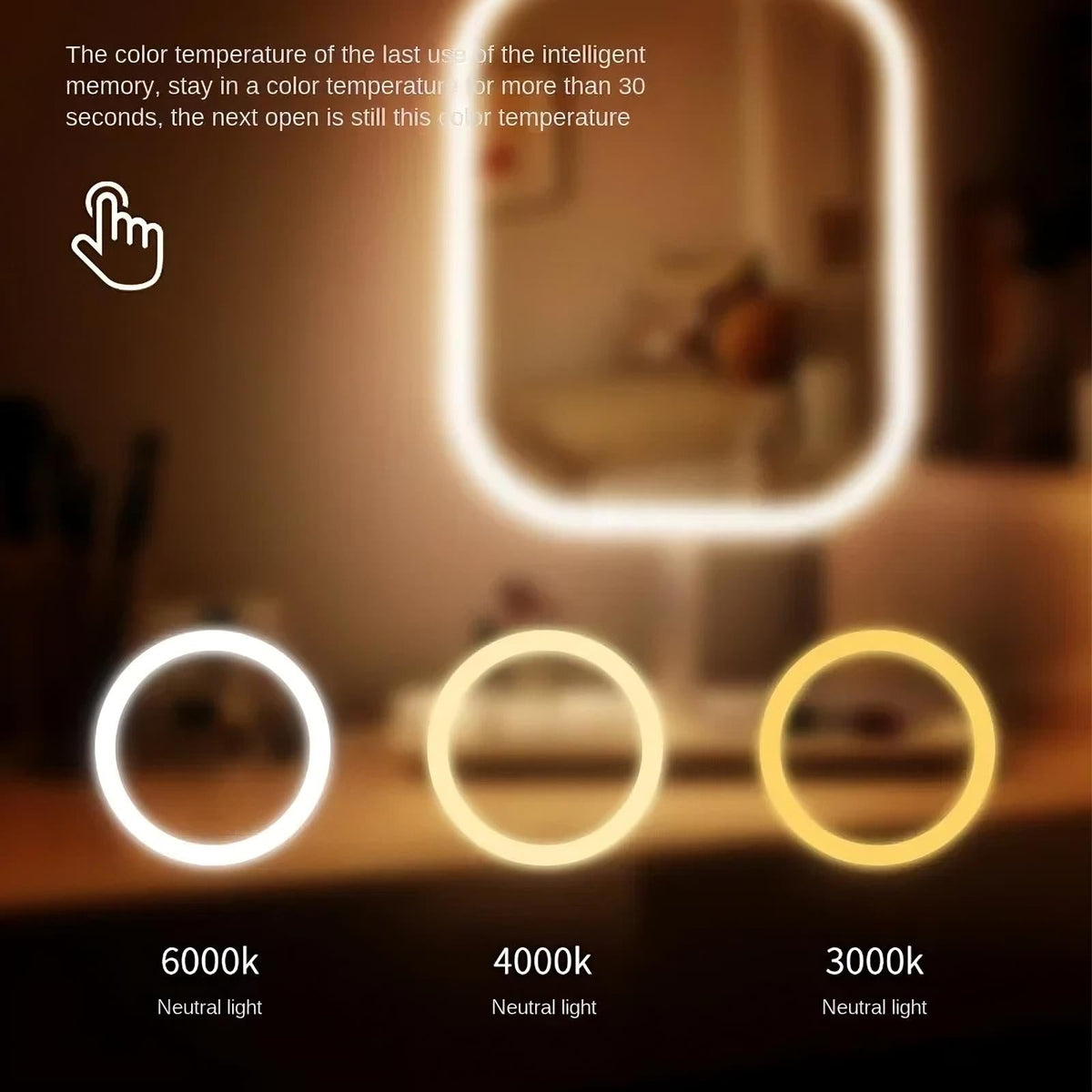 Espejo de maquillaje LED