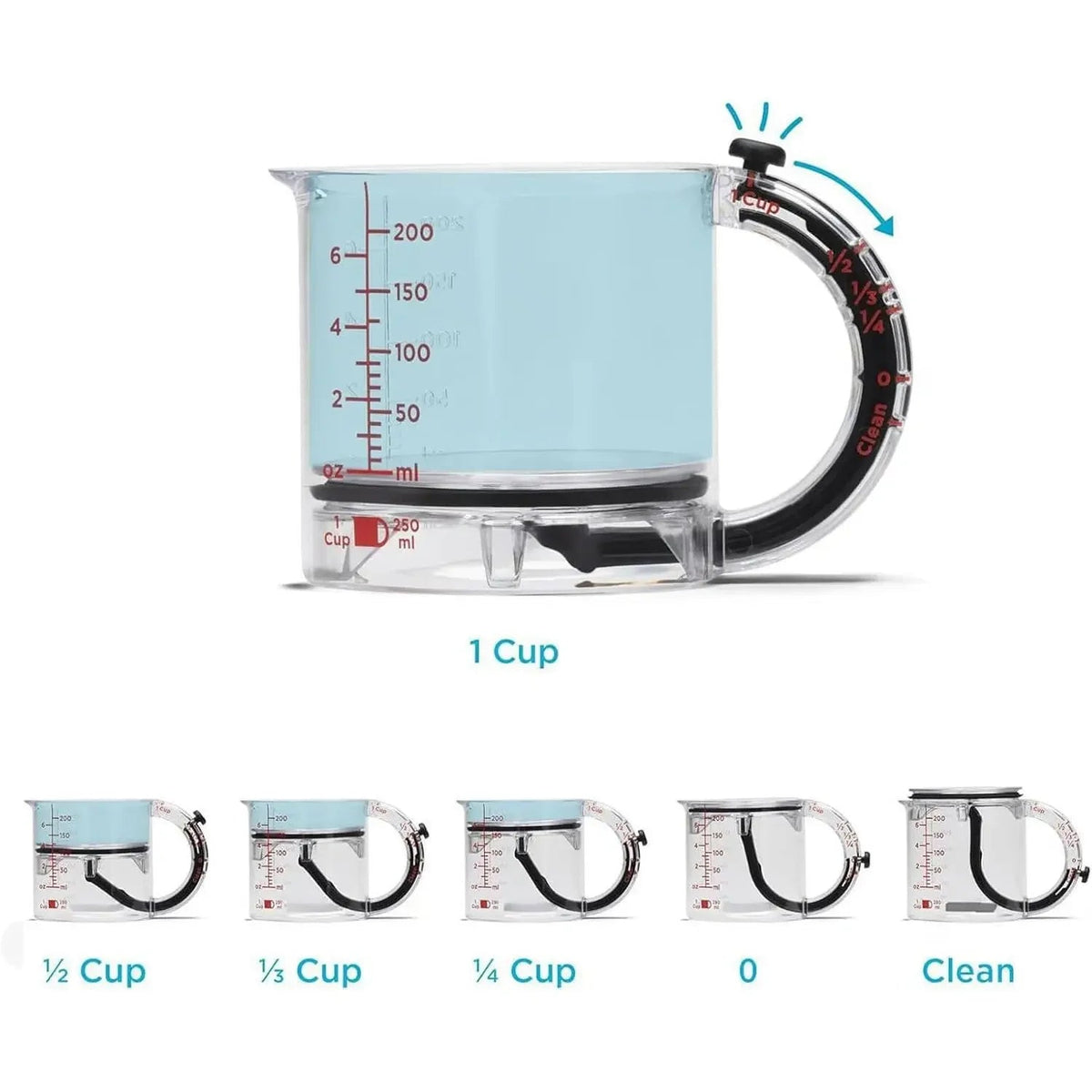 Taza medidora ajustable 4 en 1